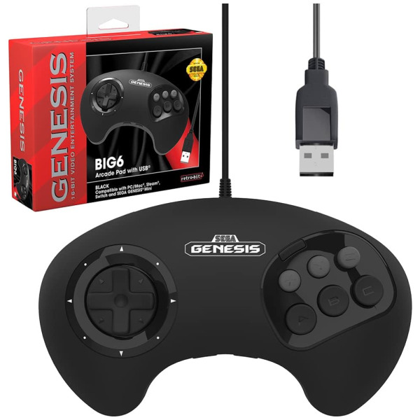 Big6 Control Pad Sega Genesis USB Wired Controller - PNP Games